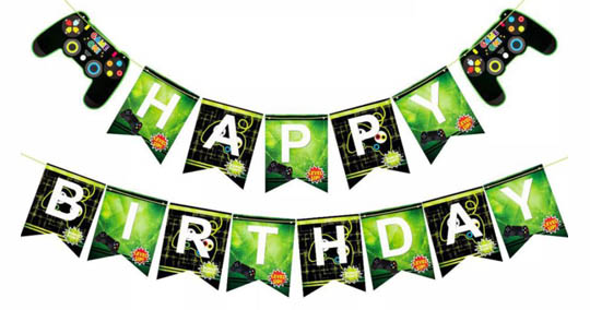 Game On Happy Birthday Jointed Banner